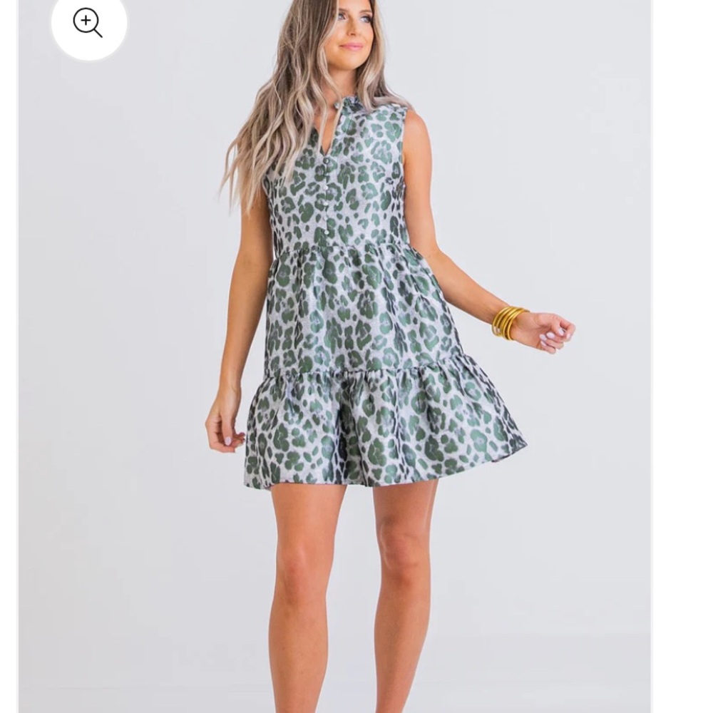 Karlie green and silver animal print mini dress. Size m. NWT.